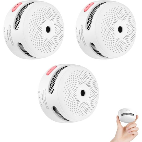 X-Sense Mini Smoke Alarm - 3 Pack 10 Year Battery - Exp 2033 (1013) - Picture 1 of 6